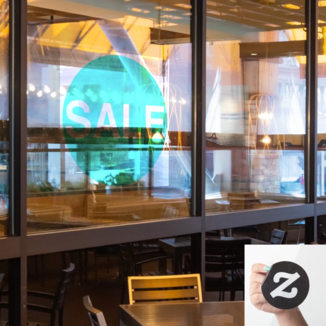 Neon Green Transparent Window Sale Sign Sticker (Restaurant Window)