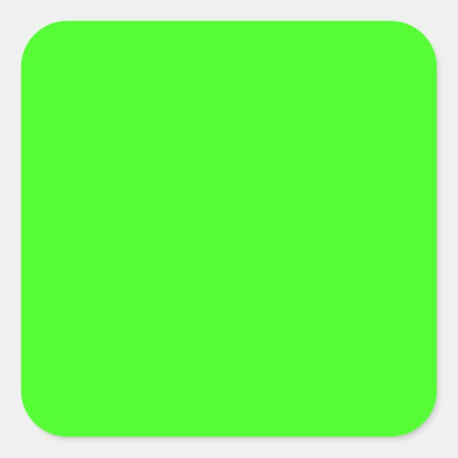 Neon Green Upscale Matching Colour Square Sticker (Front)
