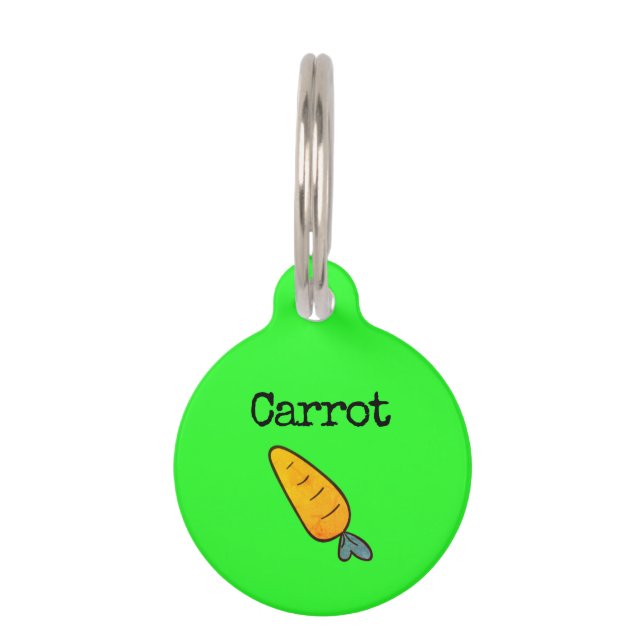 Neon green Vegetable Carrot Pet Pet Tag (Front)