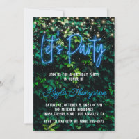 Neon Green Wall Invitation fêtée