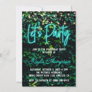 Neon Green Wall Invitation fêtée