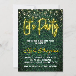 Neon Green Wall Invitation fêtée