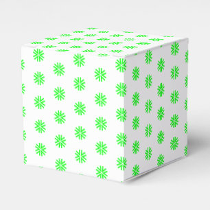 neon green White star snowflakes pattern gift Favor Box