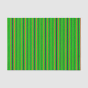 Neon Green with Orange & Purple Stripes Tissue Paper