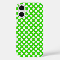 Neon Green With White Polka Dots