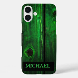 Neon Green Wood Modern Abstract iPhone / iPad case