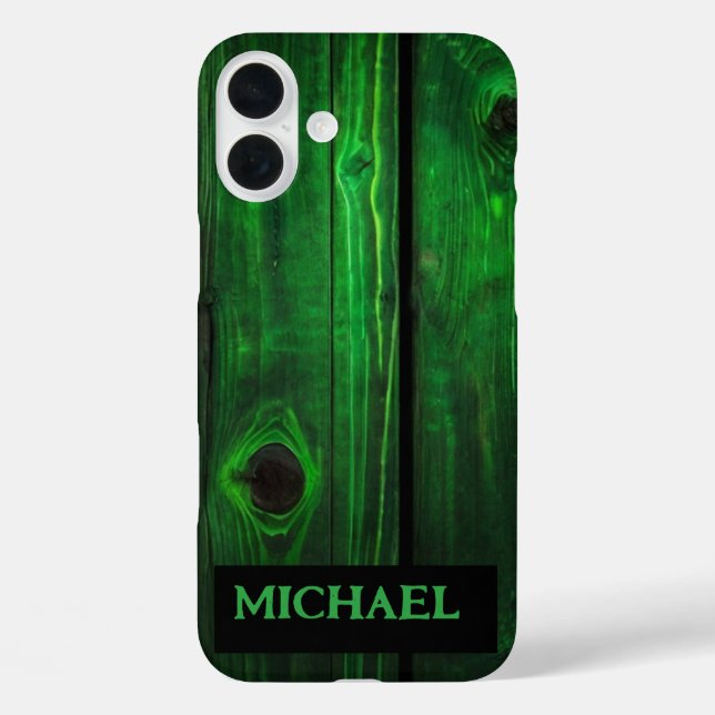 Neon Green Wood Modern Abstract iPhone / iPad case (Back)