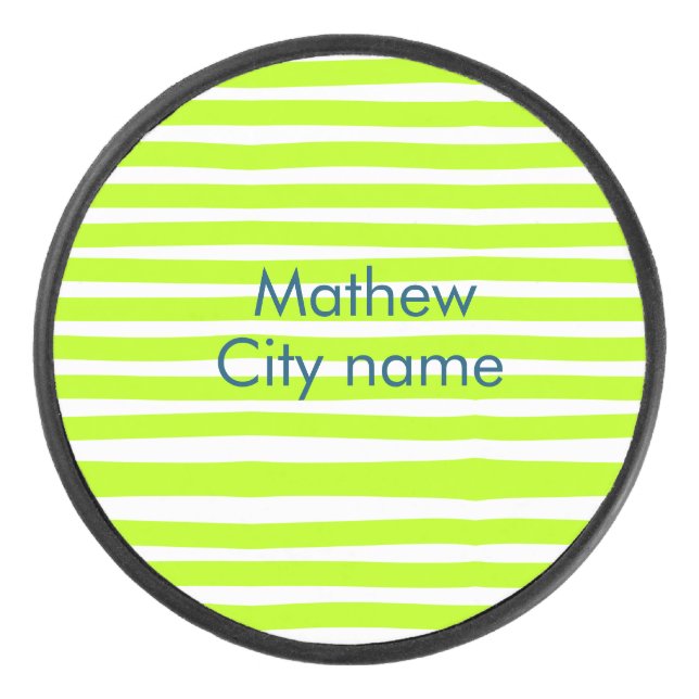 Neon green yellow retro stripes add name cityplace (Devant)