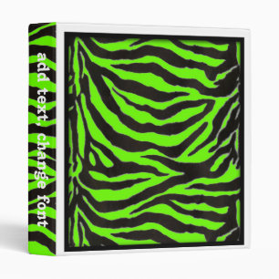 Neon Green Zebra Skin Texture Background Binder