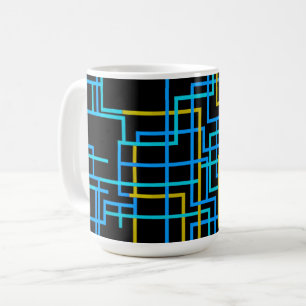 Neon Grid Futuristic Coffee Mug