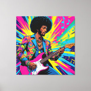 Neon Groove Collective — Psykedelisk Konst & Musik Canvas Print