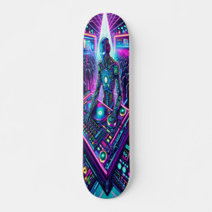 "Neon Groove: Cyber DJ  Skateboard