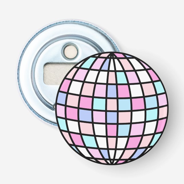 Neon Groovy Disco Ball Bottle Opener (Front)