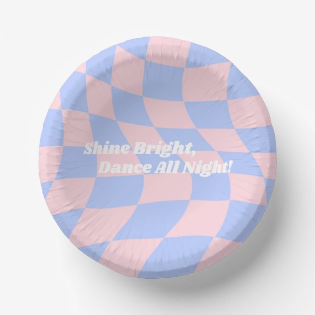 Neon Groovy Disco Paper Plate (Front)