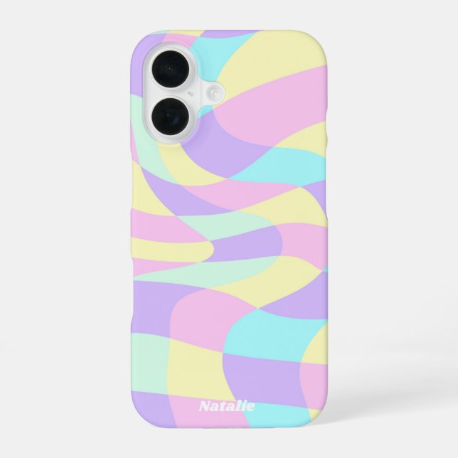 Neon Groovy iPhone 16 Case (Back)