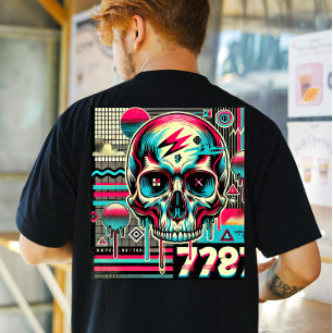 Neon Grunge Skull  T-Shirt