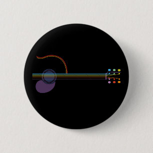 Neon Guitar 2 Inch Round Button