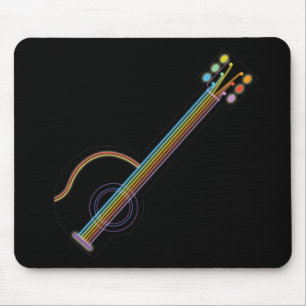 Neon Guitar Mouse Pad