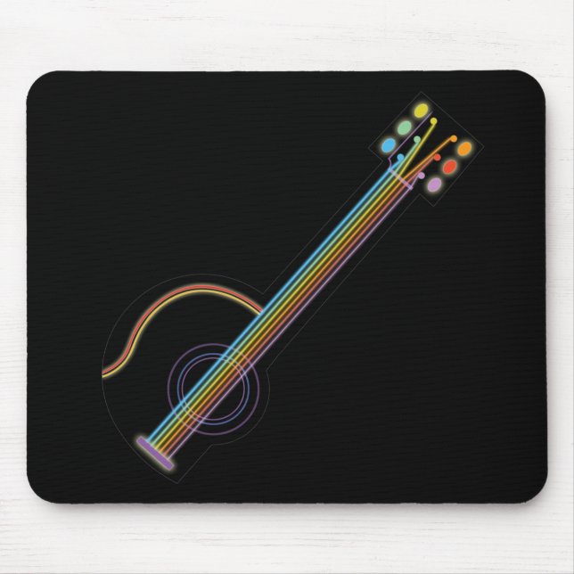 Neon Guitar Mouse Pad (Front)