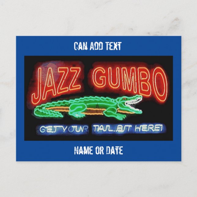 Neon Gumbo, personalize add text Postcard (Front)