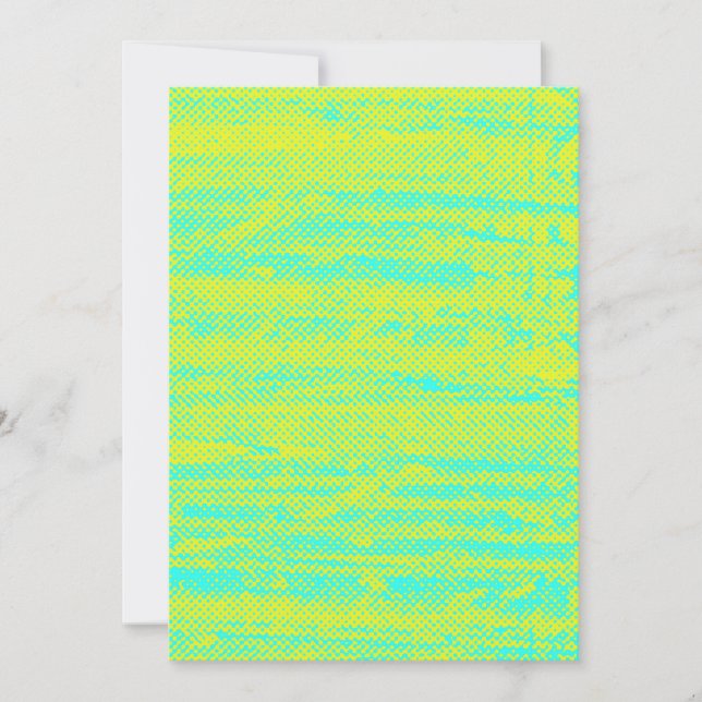 Neon Halftone Grunge Blank Card (Front)