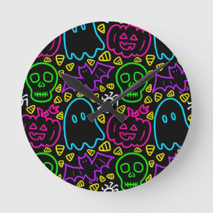 Neon Halloween Clock