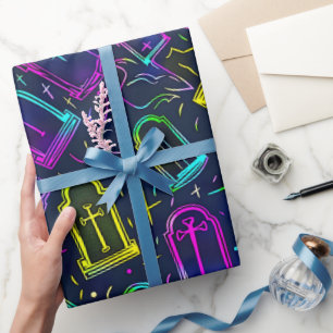 Neon Halloween Pattern  Wrapping Paper