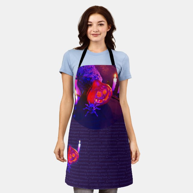 Neon Halloween pumpkins Apron (Worn)