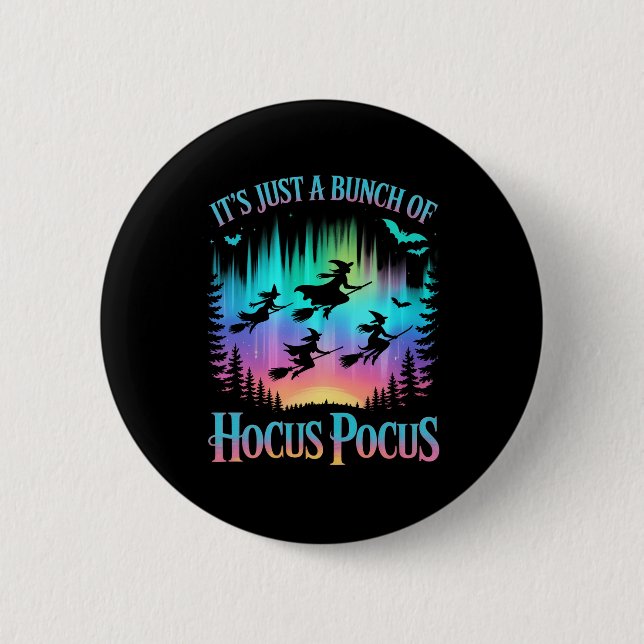 Neon Halloween Witches Png 2 Inch Round Button (Front)