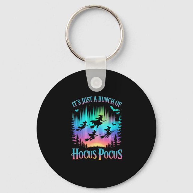 Neon Halloween Witches Png Keychain (Front)