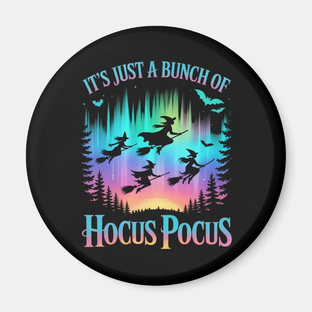 Neon Halloween Witches Png Magnet (Front)