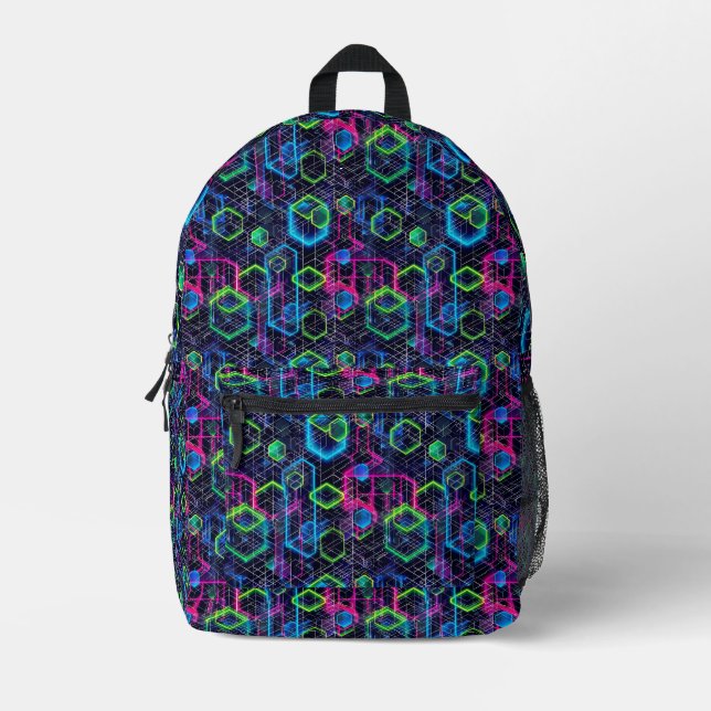 Neon Halos Printed Backpack (Front)