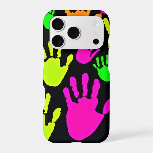 Neon Handprint Graffiti Pattern (Back)