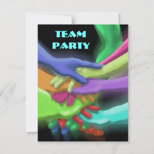 NEON HANDS STACKED GET-TOGETHER PARTY INVITATION