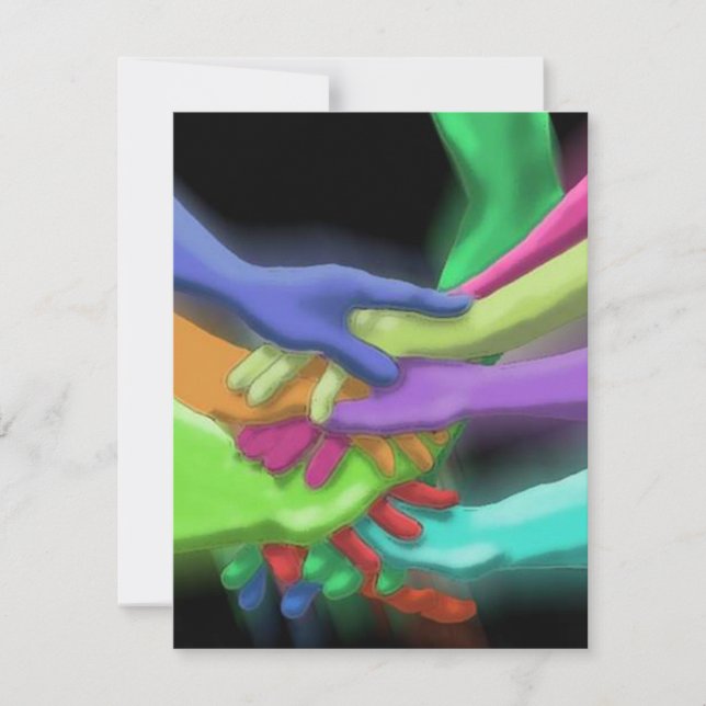 NEON HANDS STACKED SWEET SIXTEEN PARTY INVITATION (Front)