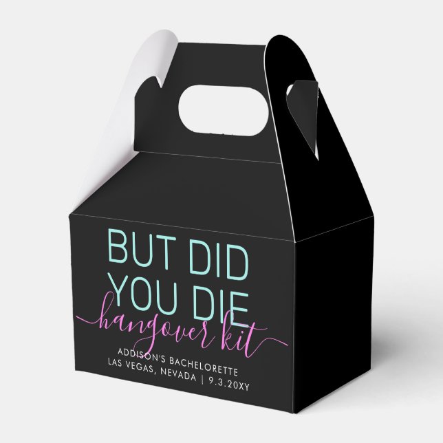 Neon Hangover Relief Kit Personalized Favor Box (Front Side)