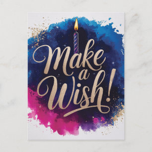 Neon Happy Birthday Design Postcard