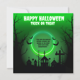 NEON HAPPY HALLOWEEN GREETING CARD 