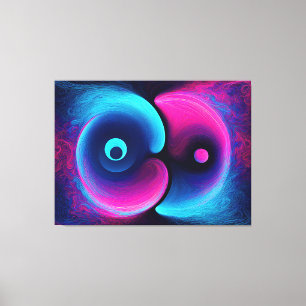 Neon Harmony: A Modern Interpretation of Yin Yang Canvas Print