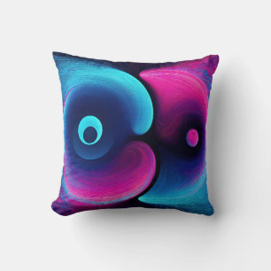 Neon Harmony: A Modern Interpretation of Yin Yang Throw Pillow