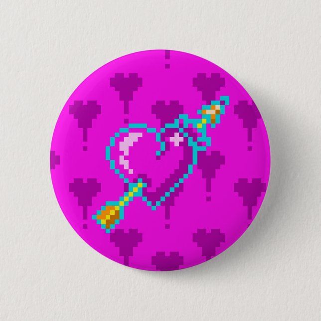 Neon Heart 2 Inch Round Button (Front)