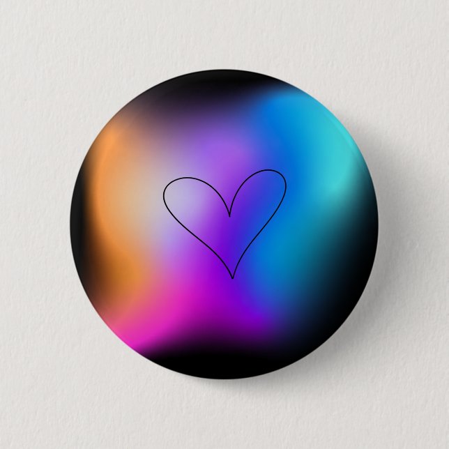 Neon Heart 2 Inch Round Button (Front)