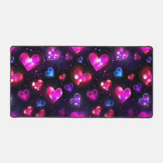 Neon Heart Desk Mat