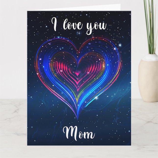 Neon Heart Greeting Card (Front)