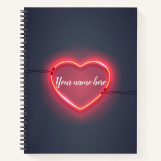 Neon Heart Sign Notebook