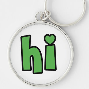Neon Hello, Heart Included 🌿 Glow-in-the-Dark "Hi Keychain