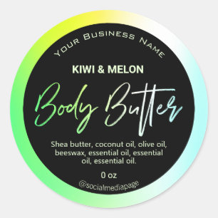 Neon Holographic And Black Body Butter Labels