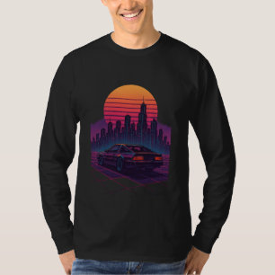 Neon Horizon Drive – Retro Vintage Synthwave Citys T-Shirt