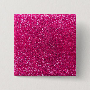 Neon hot pink glitter 2 inch square button