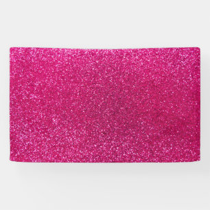 Neon hot pink glitter banner